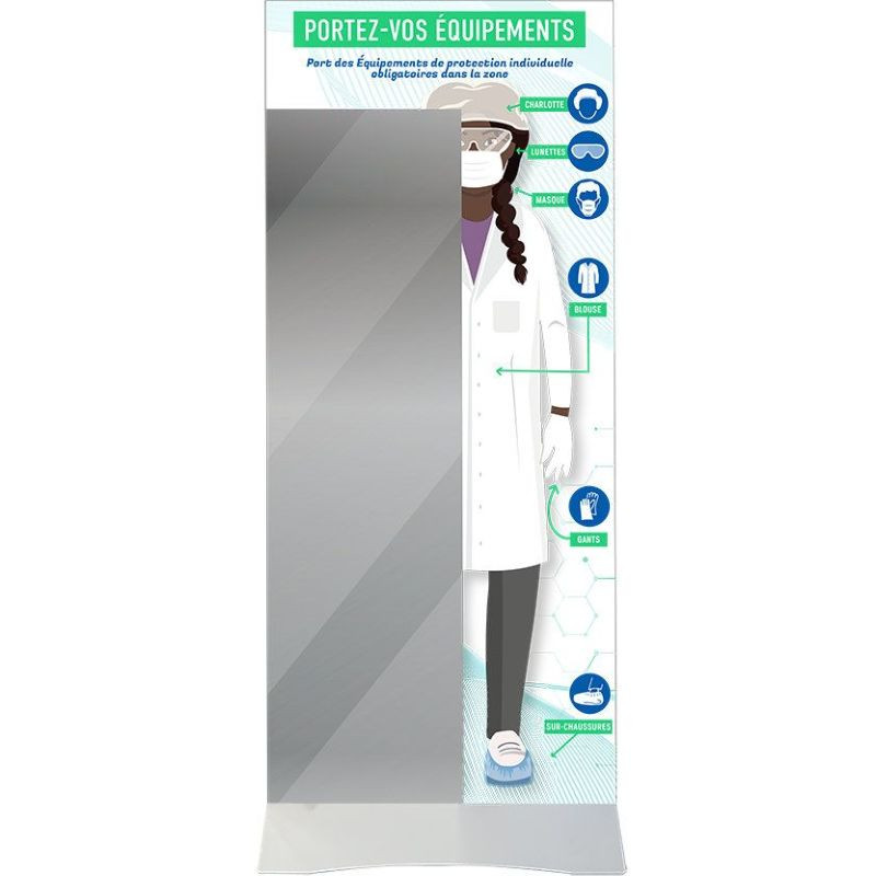 Miroir de vérification du port des EPI spécial Laboratoire