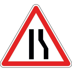 Panneau chaussée rétrécie par la droite - A3a