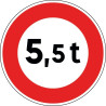 Panneau B13 - Accès interdit aux véhicules dont le poids excède