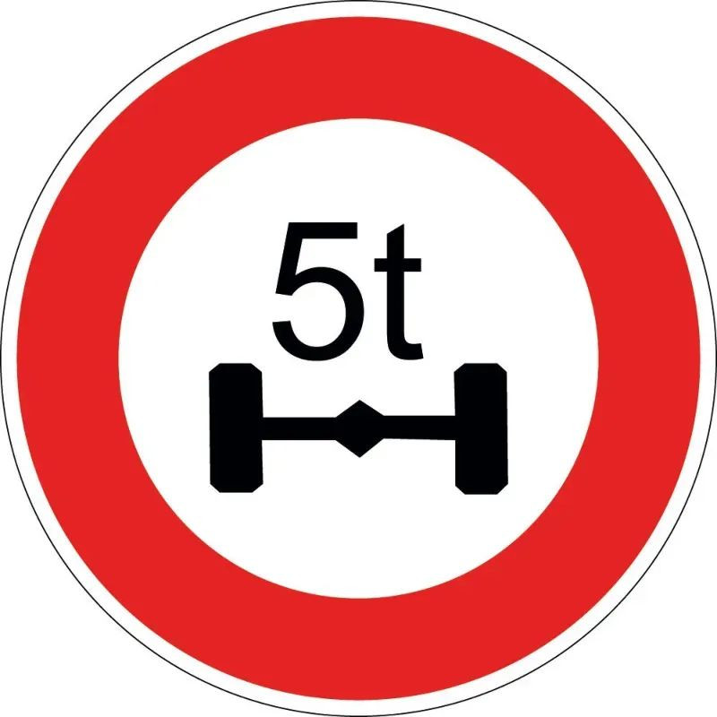 Panneau B13a - Accès interdit véhicule essieu lourd