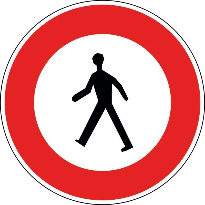 Panneau accès interdit aux piétons - B9a