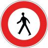 Panneau accès interdit aux piétons - B9a