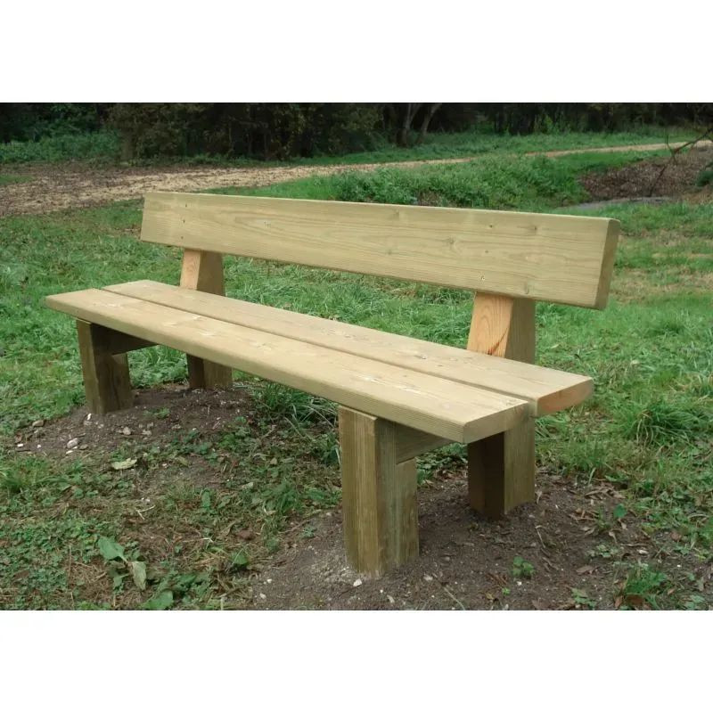 Banc Campagnard en bois de pin pour extérieur