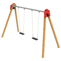 Balançoire en bois Yedra - 2 sièges plats