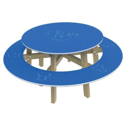 Table pique nique ronde pour enfants Ourson - Loisirs Aménagements