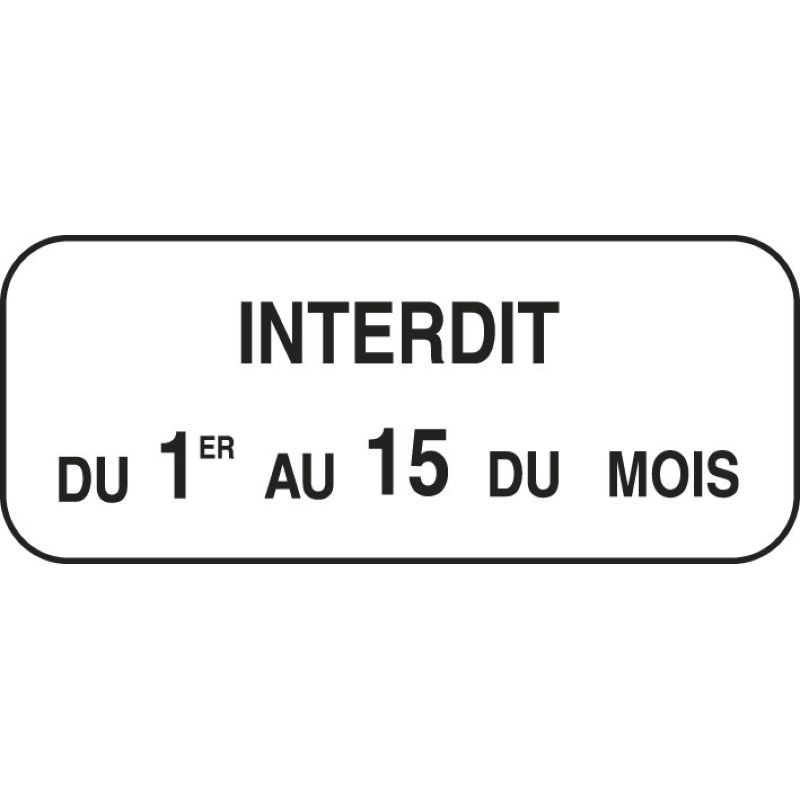 Panonceau pour stationnement unilatéral à dates M6b