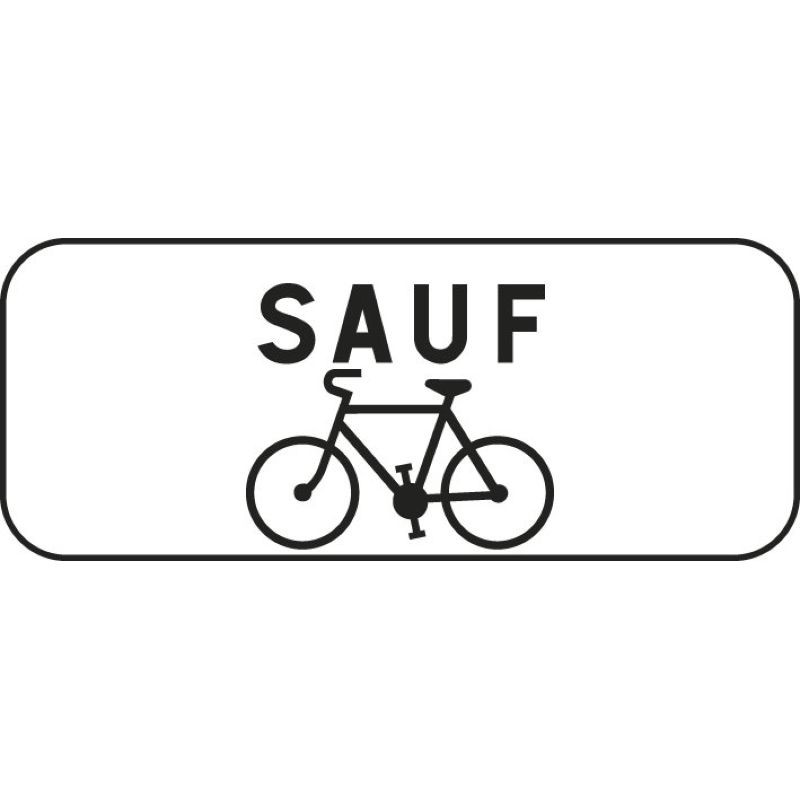 Panonceau d'interdit sauf aux cyclistes et vélos version large M9v2