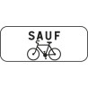 Panonceau d'interdit sauf aux cyclistes et vélos version large M9v2
