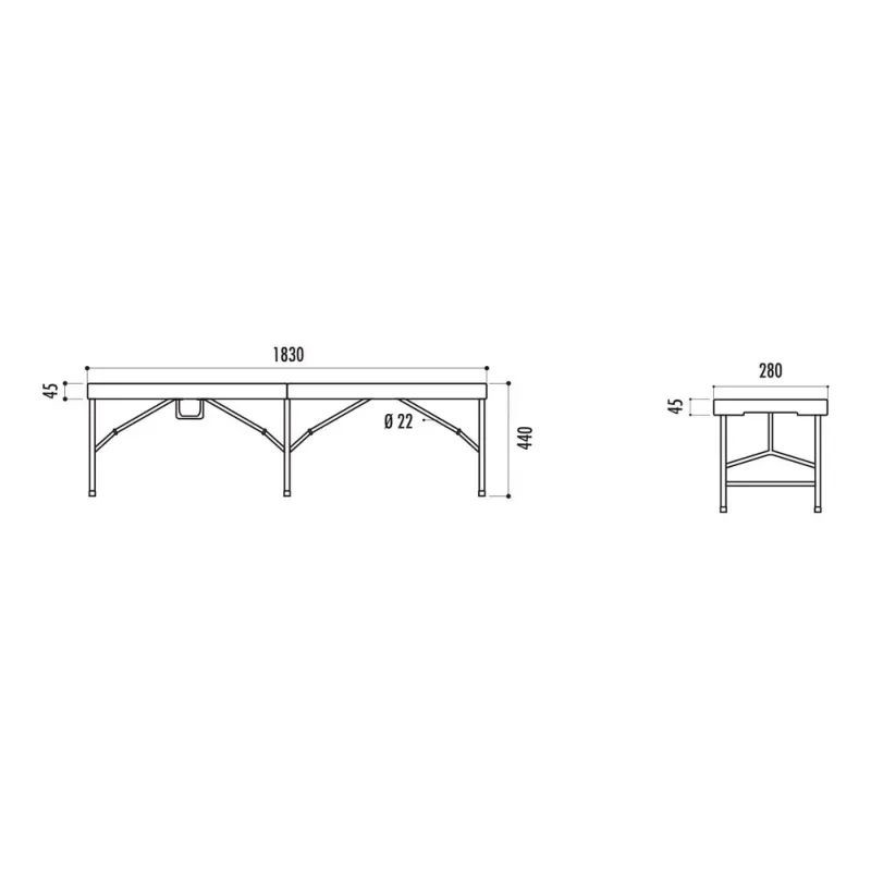 Banc pliant en polyéthylène Segovilla