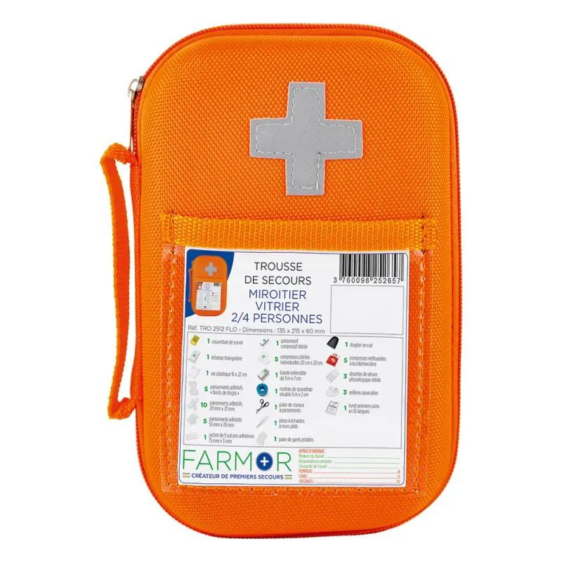 Trousse de secours miroitier à vitrier 2 à 4 personnes