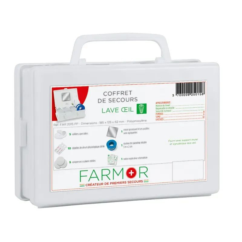 Coffret de secours lave oeil avec ou sans stylo oculaire