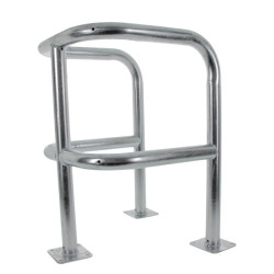 Etrier de protection galva pour barrière et poteau avec 3 pieds