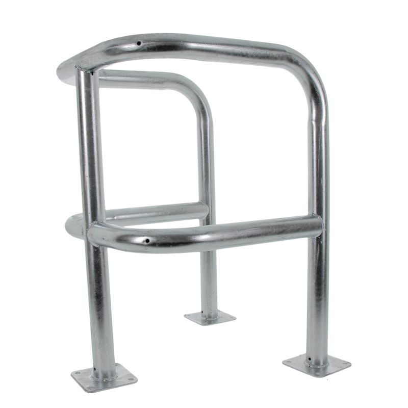 Etrier de protection galva pour barrière et poteau avec 3 pieds
