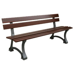 Banc Bretana Benito UM374 en métal et lattes en bois exotique
