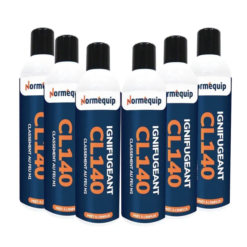 Pack 6 bombes aérosols 300 ml ignifuge laine CL 140