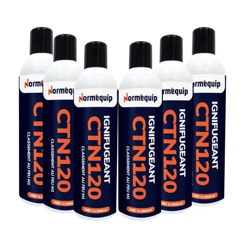 Pack 6 bombes aérosols 300 ml ignifuge coton et lin CTN 120