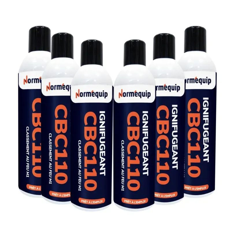 Pack 6 bombes aérosols 300 ml ignifuge carton CBC 110