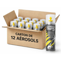 Pack 12 aérosols de 650 ml pour marquage au sol Traffic Paint