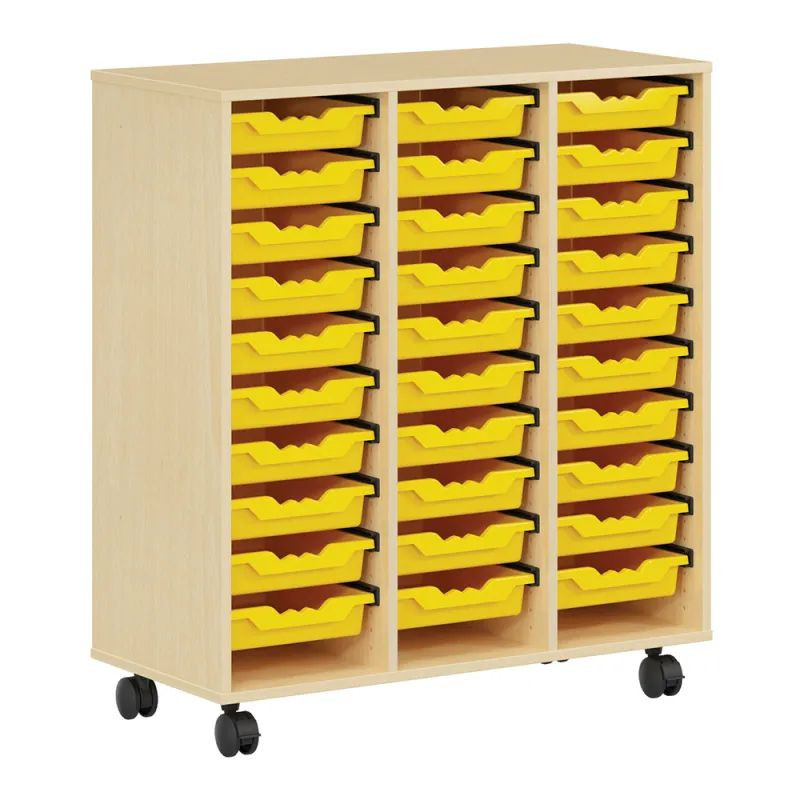 Meuble Piccolo avec roulettes 30 bacs jaunes