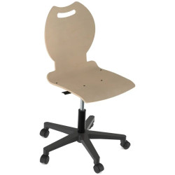 Chaise Hola avec hauteur réglable en bois et pied plastique
