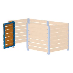 Porte cache conteneur modulable en stratifié compact acajou ou chêne
