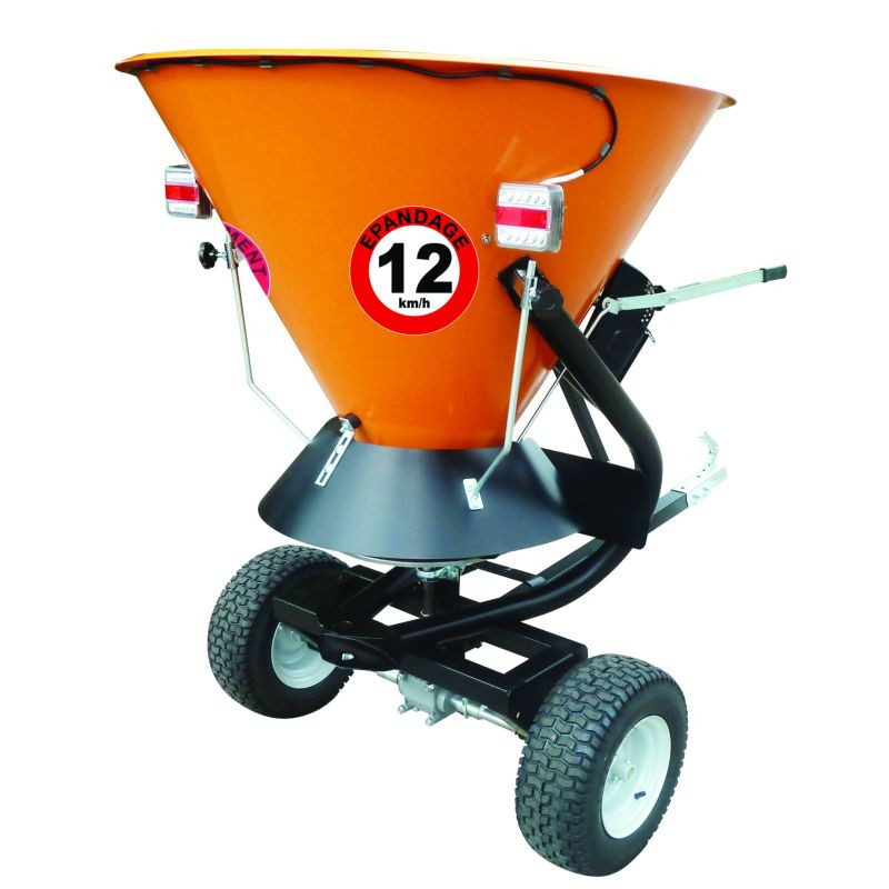 Epandeur 260 L avec trainé d'acier pour sel déneigement