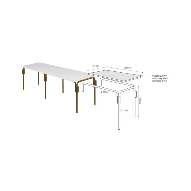 Table Mairietable rectangulaire - Démontable &amp; Allongeable