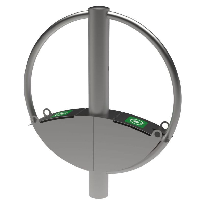 Arceau inox pour stationnement d'un vélo à assistance électrique (VAE