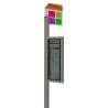 Poteau station de bus avec diode lumineuse