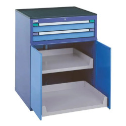 Armoire pour machine avec rebords relevés + 2 tiroirs