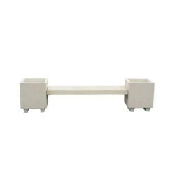 Banc béton avec jardinières - Acajou