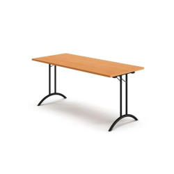 Table rectangulaire pliante et empilable avec pieds incurvés