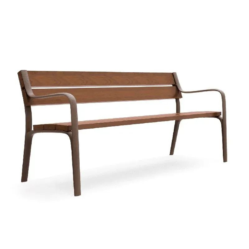 Banc Benito Citizen UM301 en métal et lattes en bois exotique