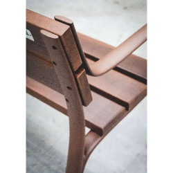 Banc Benito Citizen UM301 en métal et lattes en bois exotique