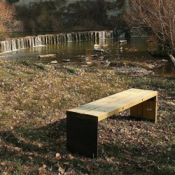 Banquette Benito Gavarres UM311 en Corten et bois