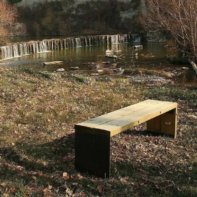 Banquette Benito Gavarres UM311 en Corten et bois