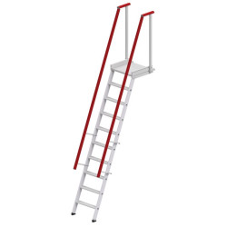Escalier avec plate-forme et main courante