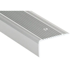 Nez de marche aluminium strié spécial rénovation avec cornière