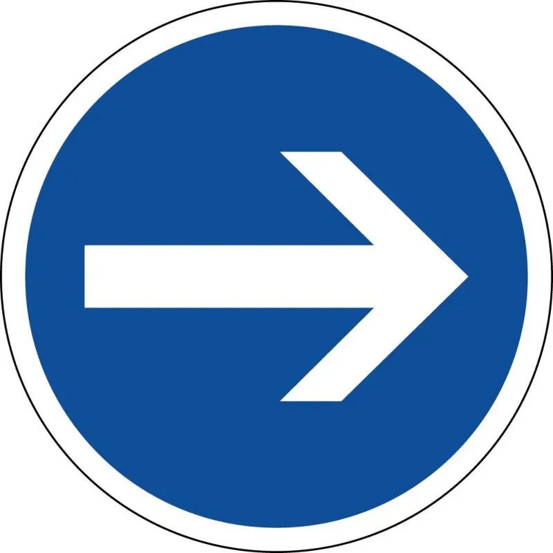 Panneau obligation de tourner à droite avant le panneau - B21-1