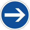 Panneau obligation de tourner à droite avant le panneau - B21-1