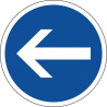Panneau obligation de tourner à gauche avant le panneau - B21-2
