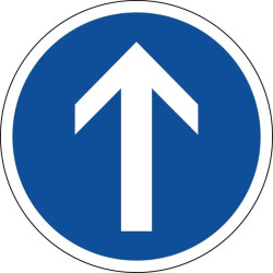 Panneau B21b - Direction obligatoire tout droit