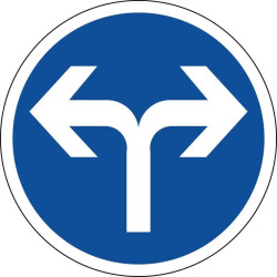 Panneau B21e - Direction obligatoire à droite ou à gauche