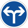 Panneau B21e - Direction obligatoire à droite ou à gauche