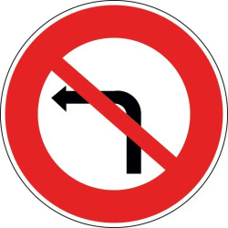 Panneau B2a - Interdiction de tourner à gauche