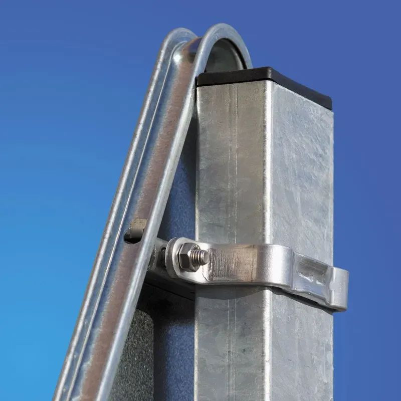 Colliers de fixation 80x40 mm pour poteau routier - Lot de 2