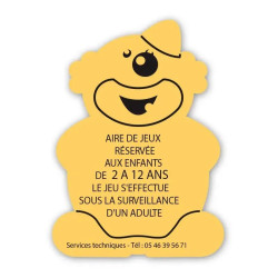 Panneau réglementaire pour aire de jeux personnalisable