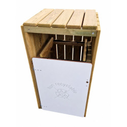Poubelle de tri sélectif 1, 2 ou 3 flux en bois - Jersey