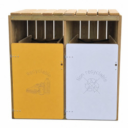 Poubelle de tri sélectif en bois 1, 2 ou 3 flux - Jersey