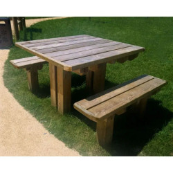 Table pique nique forme carré en bois Access